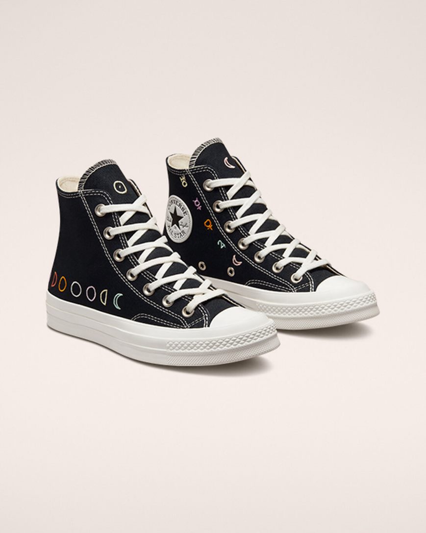 Dámské Boty Vysoké Converse Chuck 70 Mystic Symbols Černé Bílé | CZ XRDO71